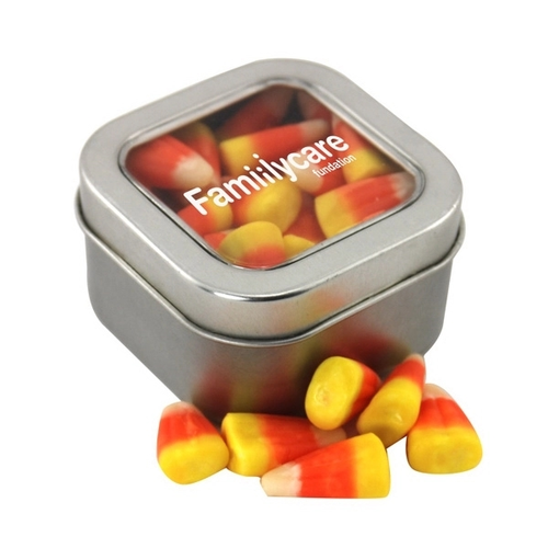 Main photo of Tin With Window Lid And Candy Corn
