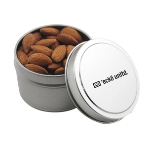 Photo of Round Metal Tin With Lid And Almonds