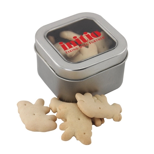 Silver color option for Tin With Window Lid And Animal Crackers