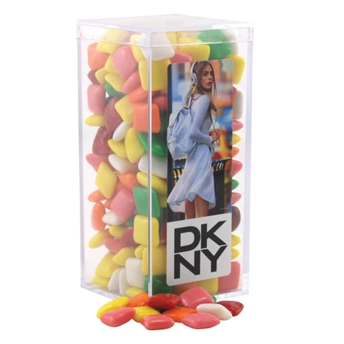 Main photo of Mini Chicklets In A Clear Acrylic Square Tall Box