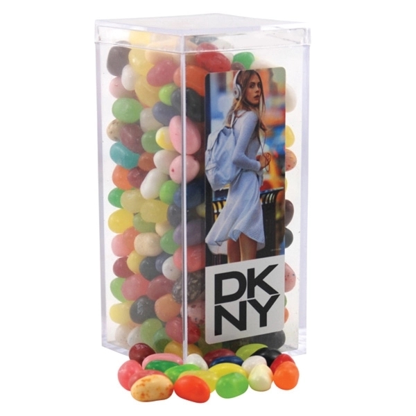 Clear color option for Jelly Bellys In A Clear Acrylic Square Tall Box