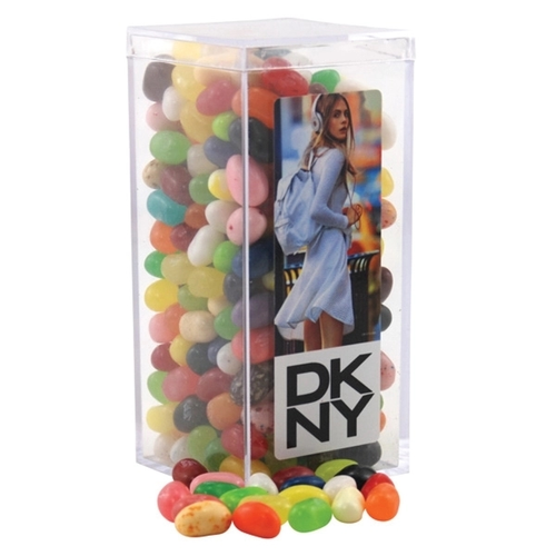 Main photo of Jelly Bellys In A Clear Acrylic Square Tall Box