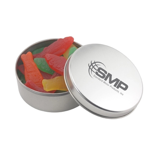 Photo of Large Round Metal Tin With Lid And Swedish Fish