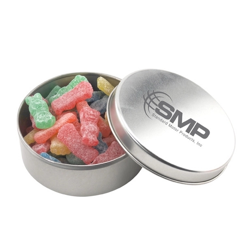 Main photo of Large Round Metal Tin With Lid And Sour Kids