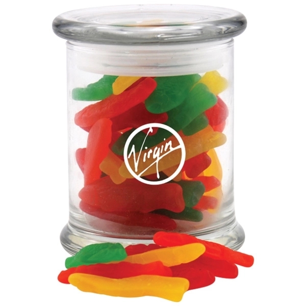 Clear color option for Assorted Fish In A Large Round Glass Jar With Lid