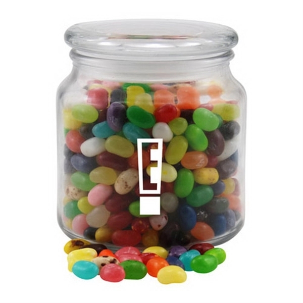 Clear color option for Jelly Bellies Candy In A Glass Jar With Lid