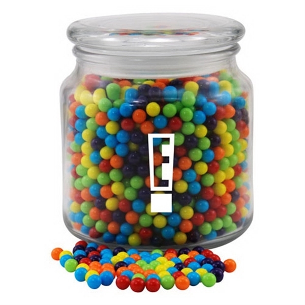 Clear color option for Mini Jawbreakers Candy In A Glass Jar With Lid