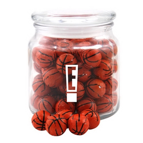 Main photo of Chocolate Basketballs In A Glass Jar With Lid