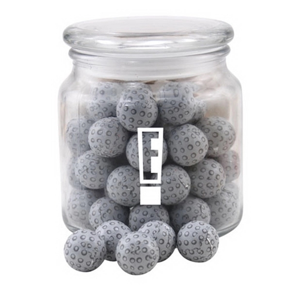 Clear color option for Chocolate Golf Balls In A Glass Jar With Lid