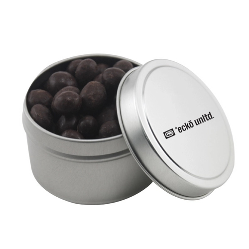 Main photo of Round Metal Tin With Lid And Chocolate Espresso Beans