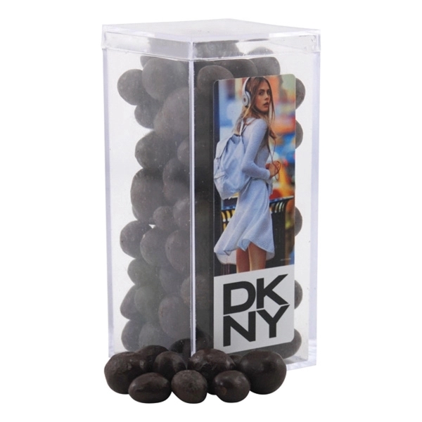 Clear color option for Chocolate Espresso Beans In A Clear Acrylic Square Tall Box