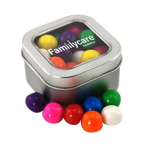 Photo of Tin With Window Lid And Gumballs