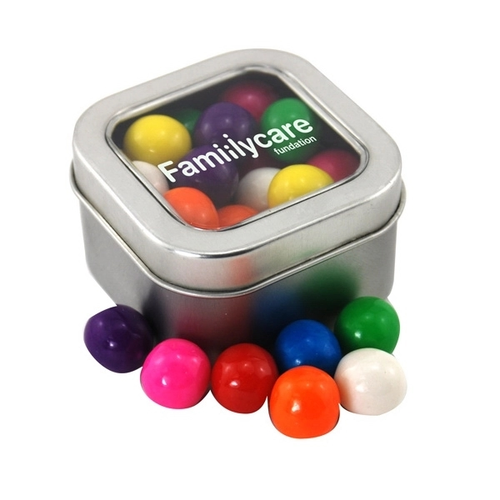 Main photo of Tin With Window Lid And Gumballs