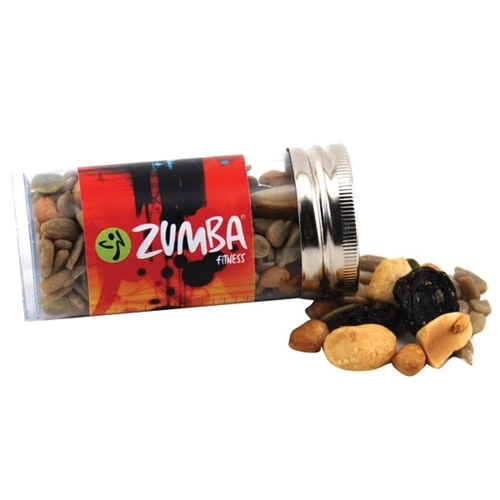 Main photo of Trail Mix In A 3 " Plastic Tube With Metal Cap