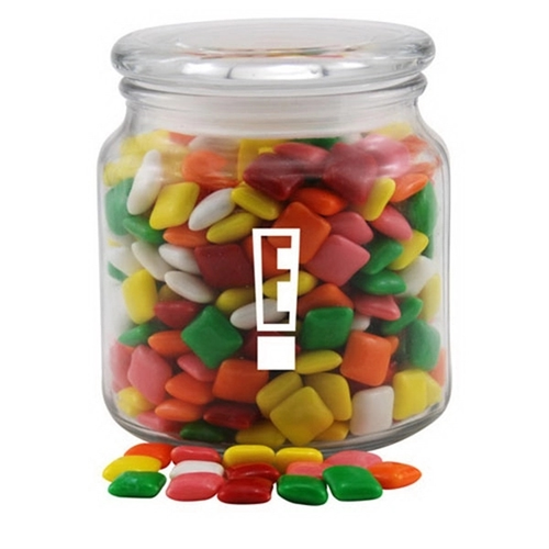 Main photo of Mini Chicklets Gum In A Glass Jar With Lid