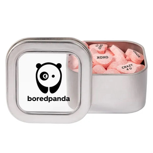 Photo of Large Tin With Window Lid And Conversation Hearts