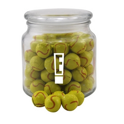 Main photo of Chocolate Tennis Balls In A Glass Jar With Lid