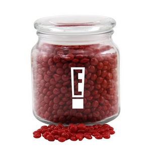 Photo of Cinnamon Imperials Candy In A Glass Jar With Lid
