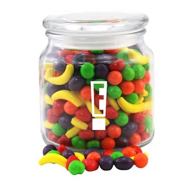 Clear color option for Candy Fruitz Candy In A Glass Jar With Lid