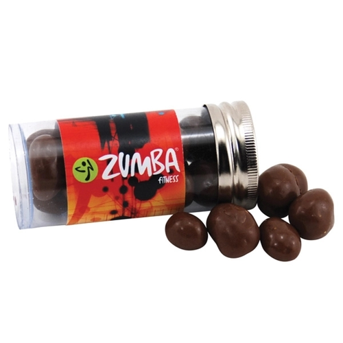 Main photo of 3 " Plastic Tube With Metal Cap Chocolate Covered Peanuts