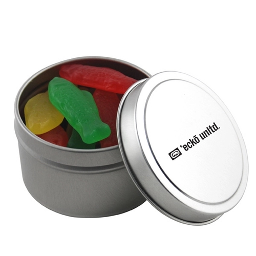 Main photo of Round Metal Tin With Lid And Swedish Fish