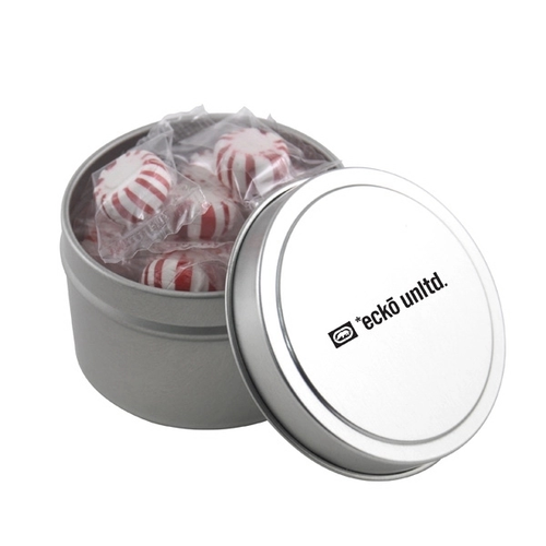 Main photo of Round Metal Tin With Lid And Starlight Peppermints