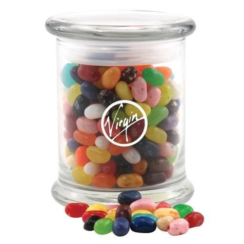 Main photo of Jelly Bellys Candy In A Large Round Glass Jar With Lid