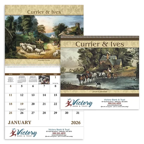 White color option for Currier Ives Spiral Calendar