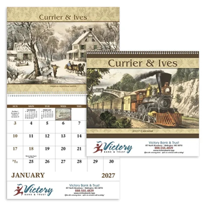 Photo of Currier Ives Spiral Calendar