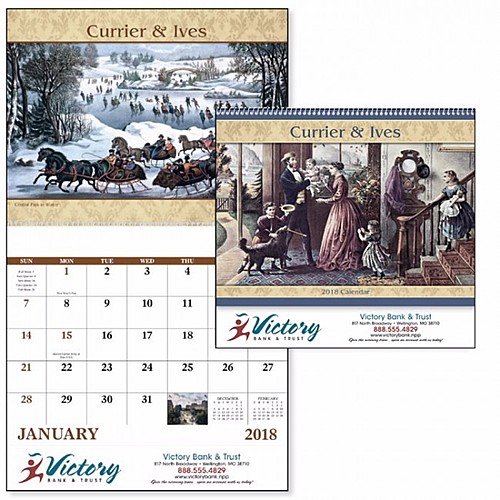 Photo of Currier Ives Spiral Calendar