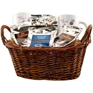 Photo of Gift Basket With Coffee, Tea And Mugs