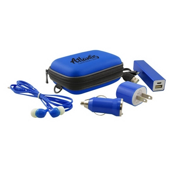 Blue color option for Tech Travel Kit With Zippered Case