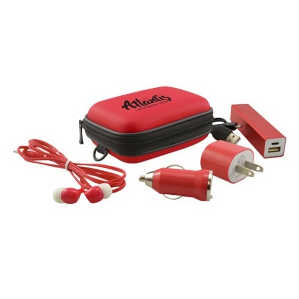 Red color option for Tech Travel Kit With Zippered Case