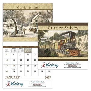 Photo of Currier Ives Stapled Calendar