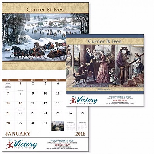 Photo of Currier Ives Stapled Calendar