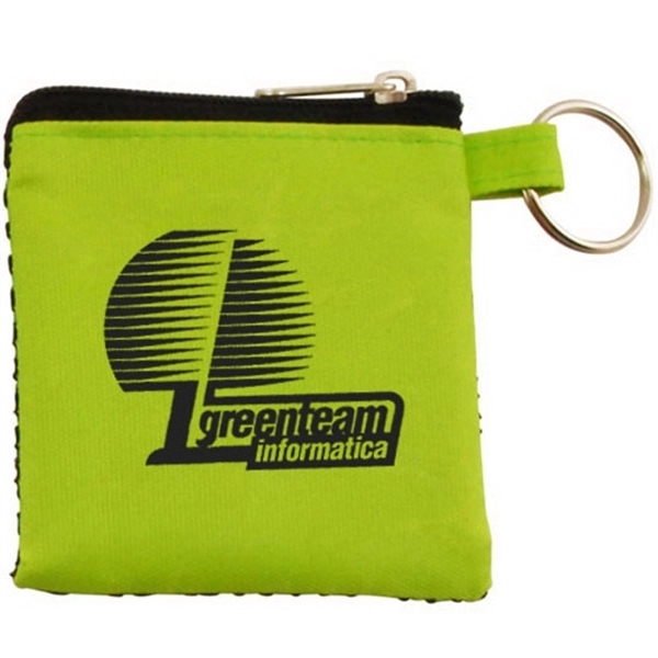 Lime color option for Zippered Accessories Pouch With Keychain Attachment