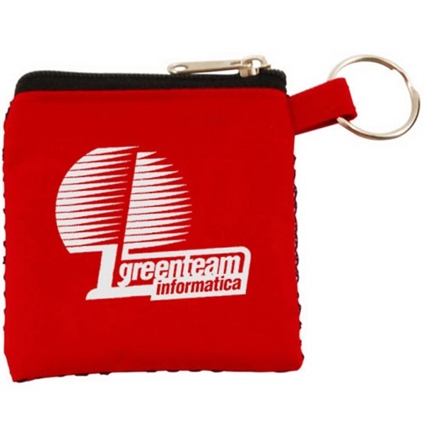 Red color option for Zippered Accessories Pouch With Keychain Attachment