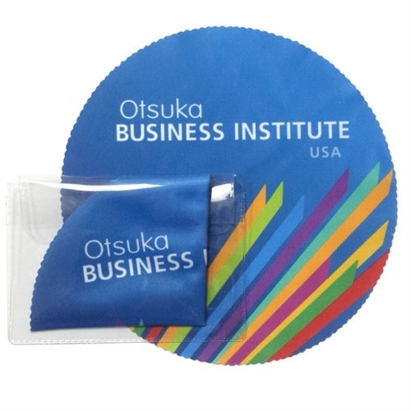Custom color option for 6" Round Microfiber Cloth In Clear Pouch