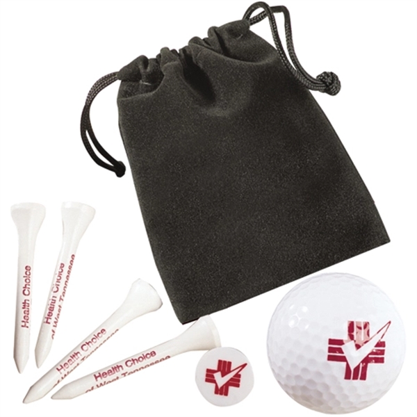 Black color option for Golf Gift Set In Velour Bag