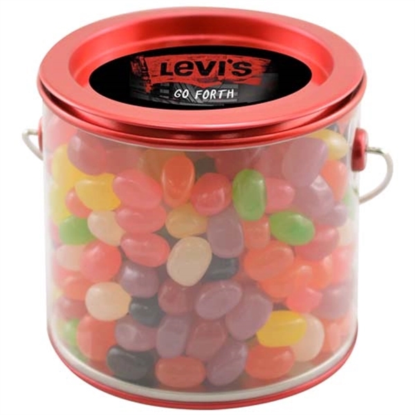 Red color option for Tin Pail With Jelly Beans
