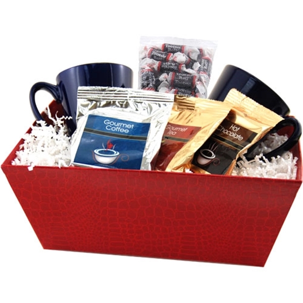 Red color option for Tray W/Mugs And Tootsie Rolls