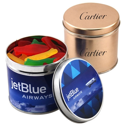 Photo of Swedish Fish In A 3.5" Round Metal Tin With Lid