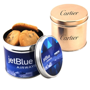 Photo of Chocolate Chip Cookies In A 3.5" Round Metal Tin With Lid