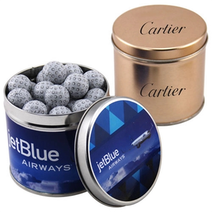 Photo of Chocolate Golf Balls In 3.5" Round Metal Tin With Lid