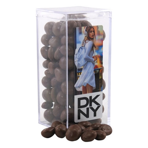 Photo of Chocolate Covered Peanuts In A Clear Acrylic Square Tall Box