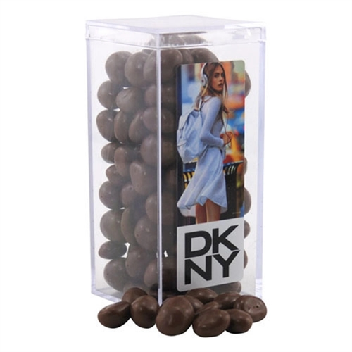 Main photo of Chocolate Covered Peanuts In A Clear Acrylic Square Tall Box