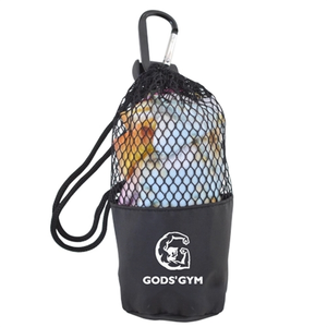 Photo of Cooling Towel In Mesh Drawstring Pouch With Carabiner
