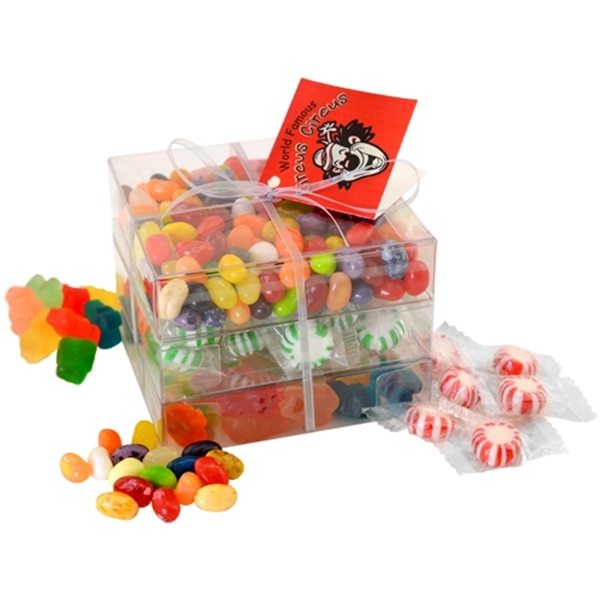 Clear color option for 3 Way Candy Stack Acetate Tower