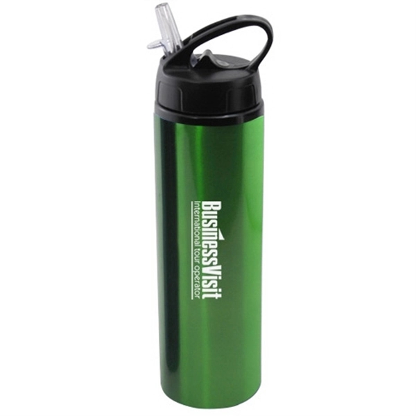 Green color option for 24 Oz Aluminum Water Bottle With Sports Sipper Flip Straw