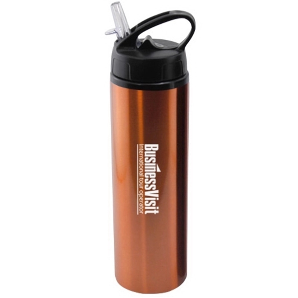 Orange color option for 24 Oz Aluminum Water Bottle With Sports Sipper Flip Straw